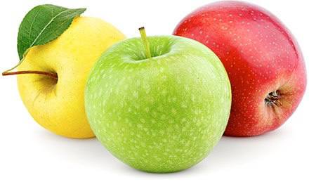 The benefits of apples depending on their colour!